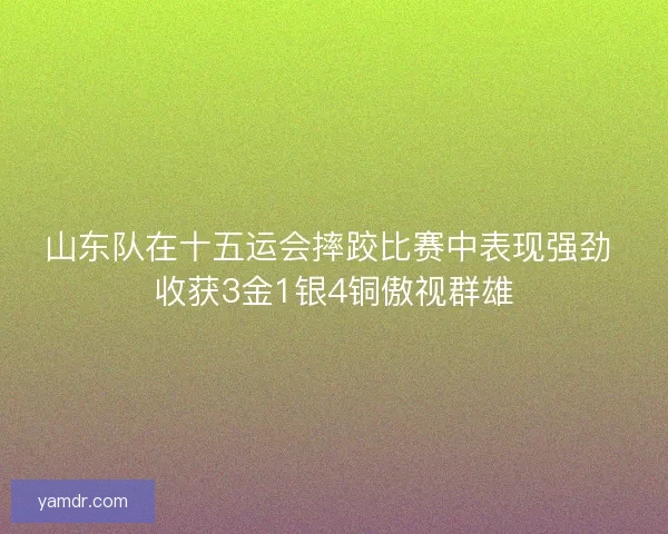 山东队在十五运会摔跤比赛中表现强劲 收获3金1银4铜傲视群雄