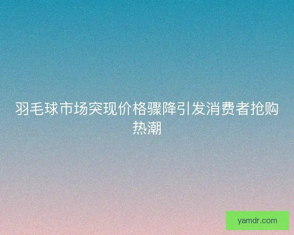 羽毛球市场突现价格骤降引发消费者抢购热潮 羽毛球市场突现价格骤降引发消费者抢购热潮